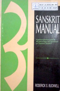 Image of Sanskrit Manual : a quick-reference guide to the phonology and grammar of classical sanskrit